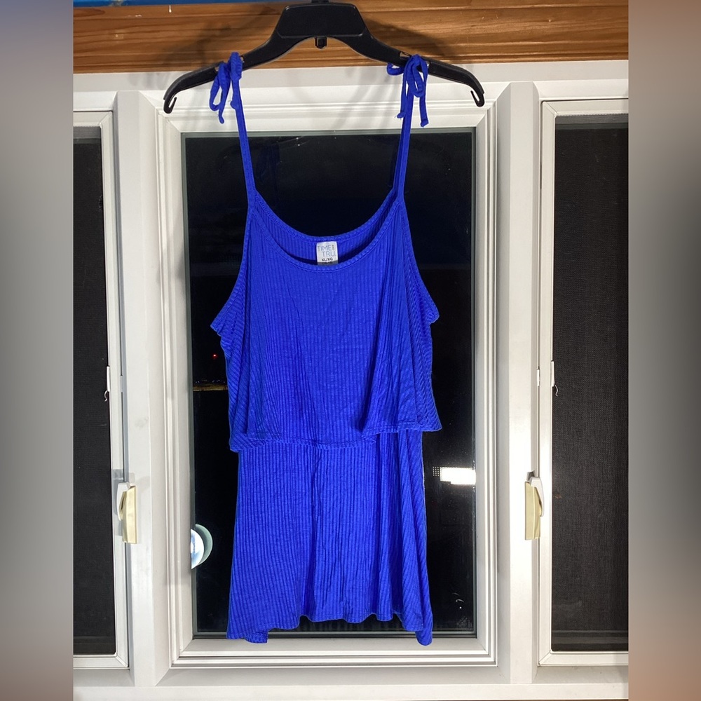 Time and Tru Royal Blue Strap Top Size XL